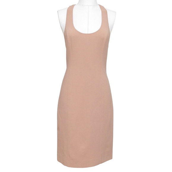 Michael Kors Dresses & Skirts - MICHAEL KORS Sleeveless Dress Beige Scoop Neck Razorback Wool Blend Spandex 4